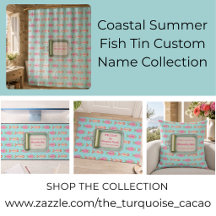 Coastal Summer Fish Tin Custom Name Collection