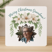 Merry Christmas Grandma Photo Holiday Gift 