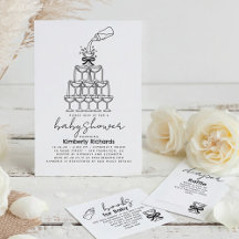 Funny Milk Bottle and Champagne Tower Baby Shower