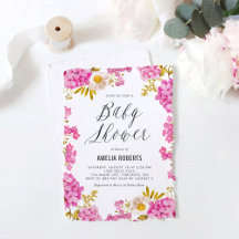 Magenta Watercolor Hydrangeas Collection