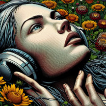 Pretty Woman Laying in Sunflower Field