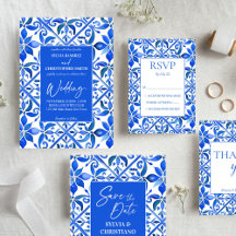 Blue Talavera vintage Mexican Spanish Wedding