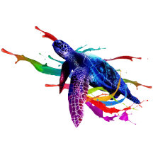 Turtle in the sea of ​ink