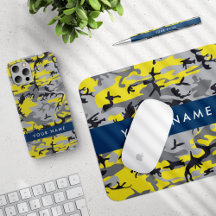 Yellow and Gray Camouflage Navy Blue Collection