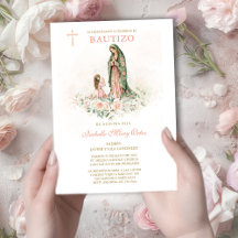 Invitaciones Bautizo Niña y Decoración con Flores