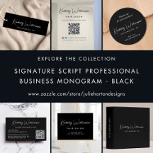Signature Script Business Monogram - Black