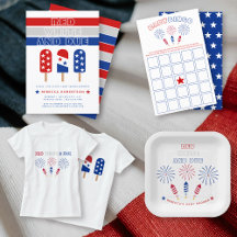 Red White and Due Fourth of July Baby shower