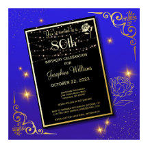 50 60 70 80 100 BIRTHDAY REAL FOIL INVITATIONS