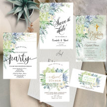 Watercolor Desert Succulents Dots