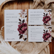 Elegant Burgundy Gold Floral Wedding