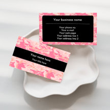 Pink Camouflage Business Cards Collection