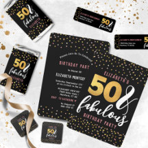 Elegant 50 & Fabulous Birthday Confetti Party Set