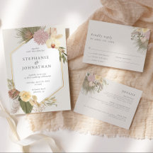 Boho Wedding Pampas Grass Palm Orchid Floral