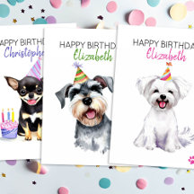 Dog Breeds Watercolor Birthday Cards