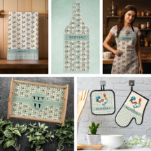 Rustic Country Checks Rooster Kitchen