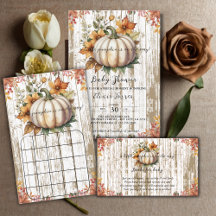 Rustic Autumn Leaves Little Pumpkin