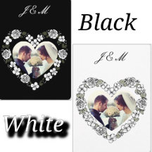 Black & White Floral Heart Wedding Suite
