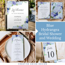 Blue Hydrangea Bridal Shower and Wedding