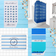 BEACH HOUSE BATH TOWELS, MATS, SHOWER CURTAINS