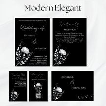 Modern Elegant Wedding Black and White-Flowers