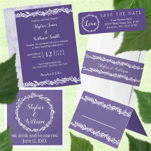 Ultra Violet Wedding Simple Classic Purple White