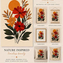 Vintage Botanical Floral Wall Art Set | 