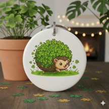 Funny Hedgehog St.Patrick's Day Keychains