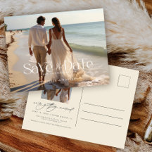 Modern Wedding Save The Date Postcards