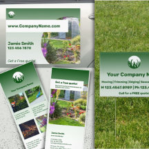 Green Lawn Care Business Card & Marketing Items