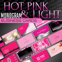 Pink Monogram Business Cards Luxury Classy Glamour