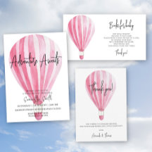 Pink hot air balloon baby shower