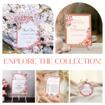 Blush Pink Cherry Blossom Elegant Baby Shower