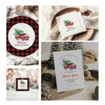 Winter Red Truck Baby Shower