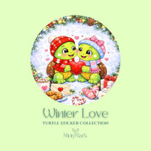 Winter Love – Turtle Sticker Collection ❄️🐢❤️