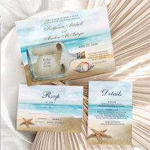 Sea Shells Message in a Bottle Beach Wedding