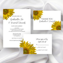 Yellow Sunflowers Wedding Stationery Products