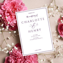 Simple Elegant Calligraphy Script Purple