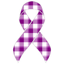 Pancreatic Cancer Awareness Plaid, Purple Ribbon