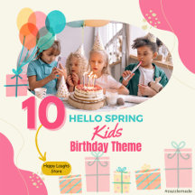 Hello Spring Kid Birthday Theme