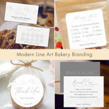 Modern Line Art Bakery Branding Suite