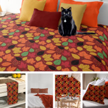 Vibrant Fall   Autumn Multi-Colored Dark Pattern