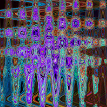 Purple Colorful Groovy Abstract Retro Atomic Waves