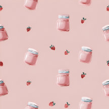 Personalized Cute Pink Strawberry Jar Pattern