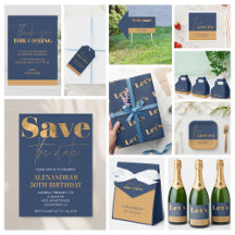 💫Navy & Gold Chic Elegant Birthday Collection