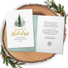Elegant Watercolor Christmas Pine Tree