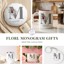 Floral Monogram Name Watercolor Gift Collection