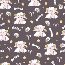 Mystic Aries Zodiac Night Bunny and Ram