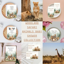 Woodland Safari Animals Baby Shower Collection 