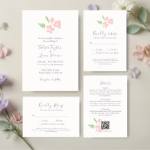 Whimsical Watercolor Floral Script Wedding 