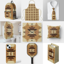 Southwestern Tribal Earth Tone Geometric Pattern 